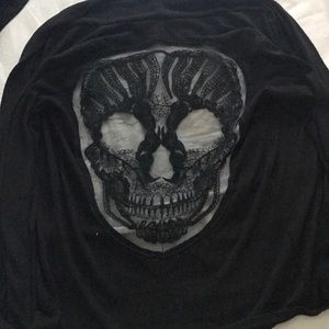 Black sheer skull cardigan